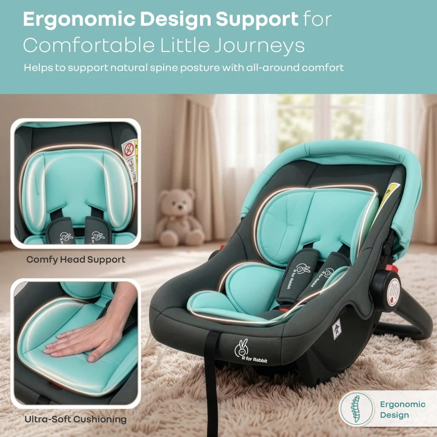 Picaboo 4 In 1 Multipurpose Baby Carry Cot With Personalized Name Tag - Blue Grey - Image 6