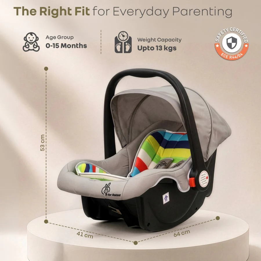 Picaboo 4 In 1 Multipurpose Baby Carry Cot Cum Car Seat With Safety Belt - Rainbow - Image 9