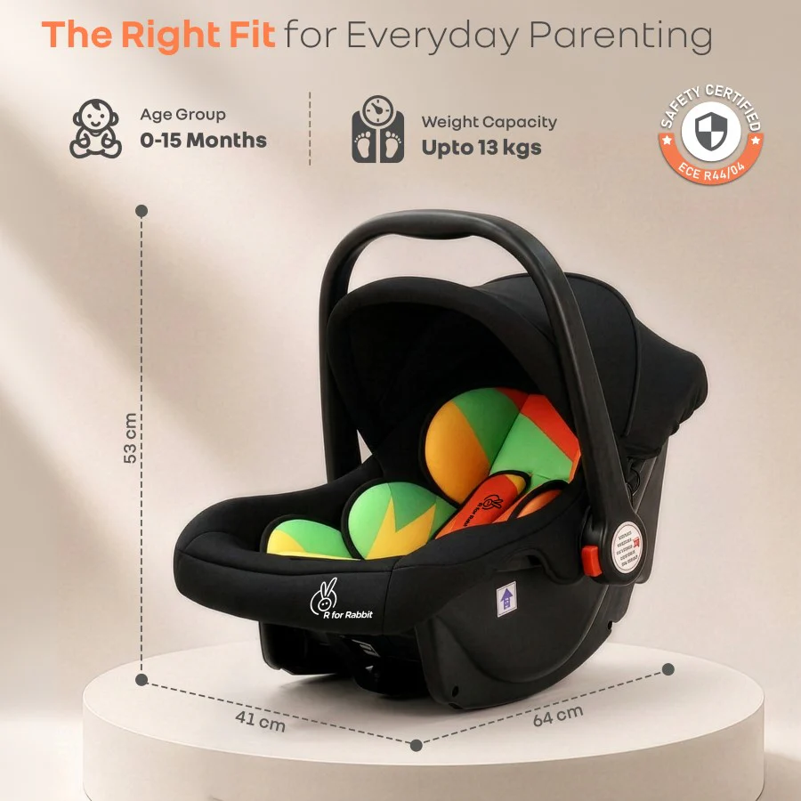 Picaboo 4 In 1 Multipurpose Baby Carry Cot Cum Car Seat With Safety Belt - Colorful - Image 9