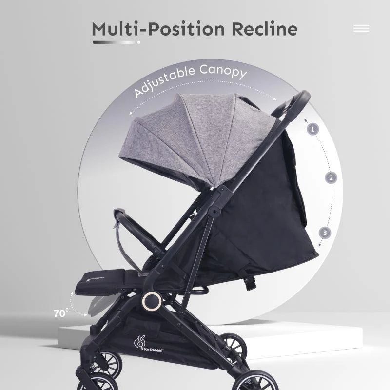 Pocket Air Baby Stroller With Personalized Name Plate - Grey - Image 3