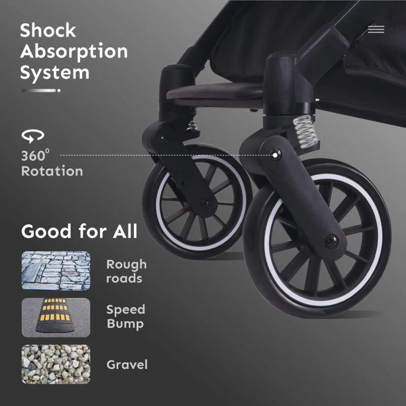 Pocket Air Baby Stroller With Personalized Name Plate - Grey - Image 5