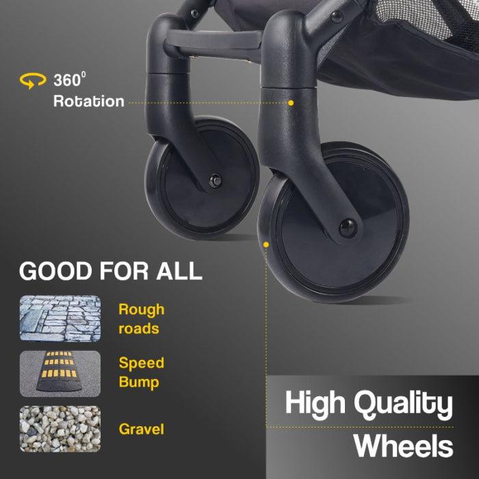 Pocket Lite Baby Stroller With Personalized Name Plate - Black White - Image 6