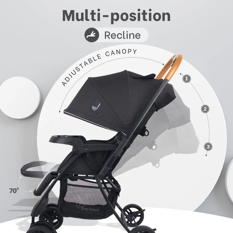 Poppins Joy Baby Stroller With Personalized Name Plate - Black Grey - Image 6