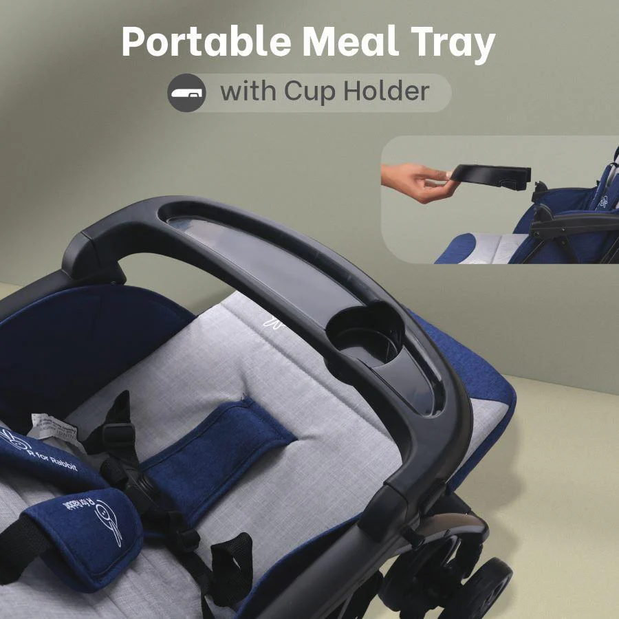 Poppins Joy Baby Stroller With Personalized Name Plate - Blue Grey - Image 6