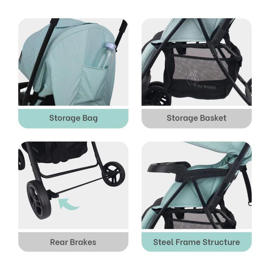 Poppins Joy Baby Stroller With Personalized Name Plate - Green Black - Image 8