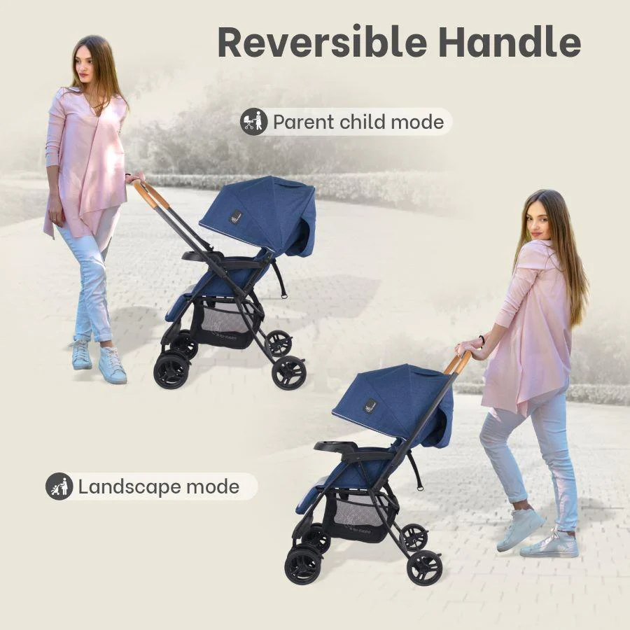 Poppins Joy Cute Stroller For Kids - Blue Grey - Image 2