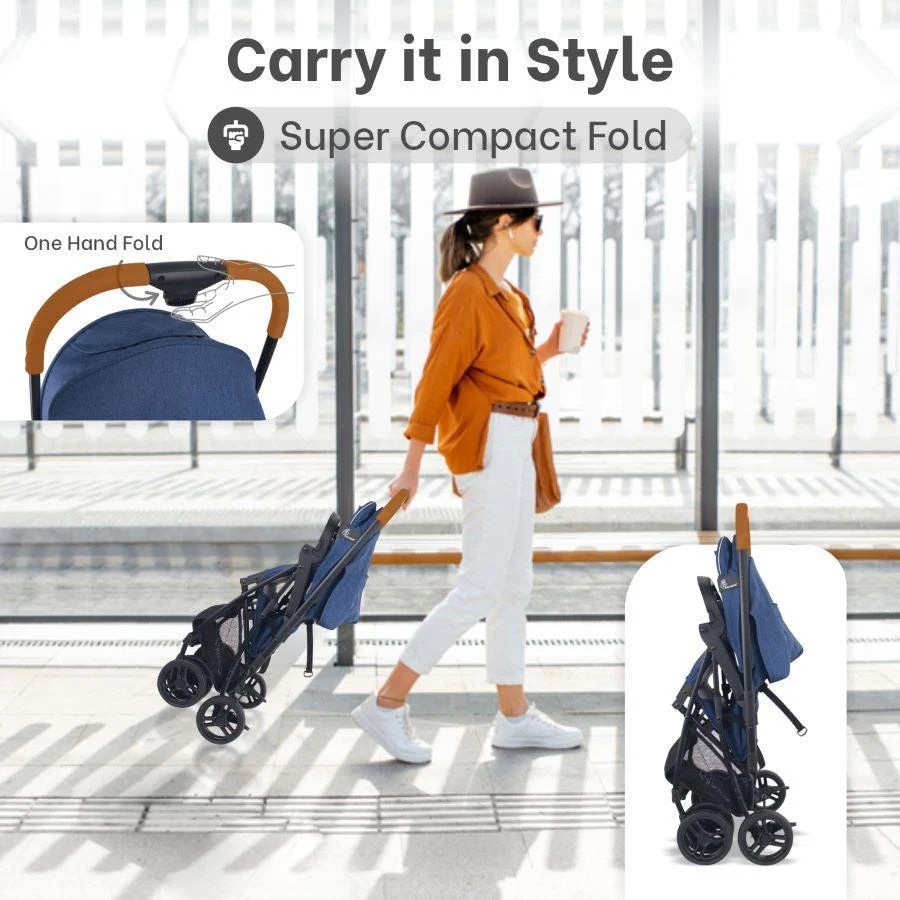 Poppins Joy Cute Stroller For Kids - Blue Grey - Image 3