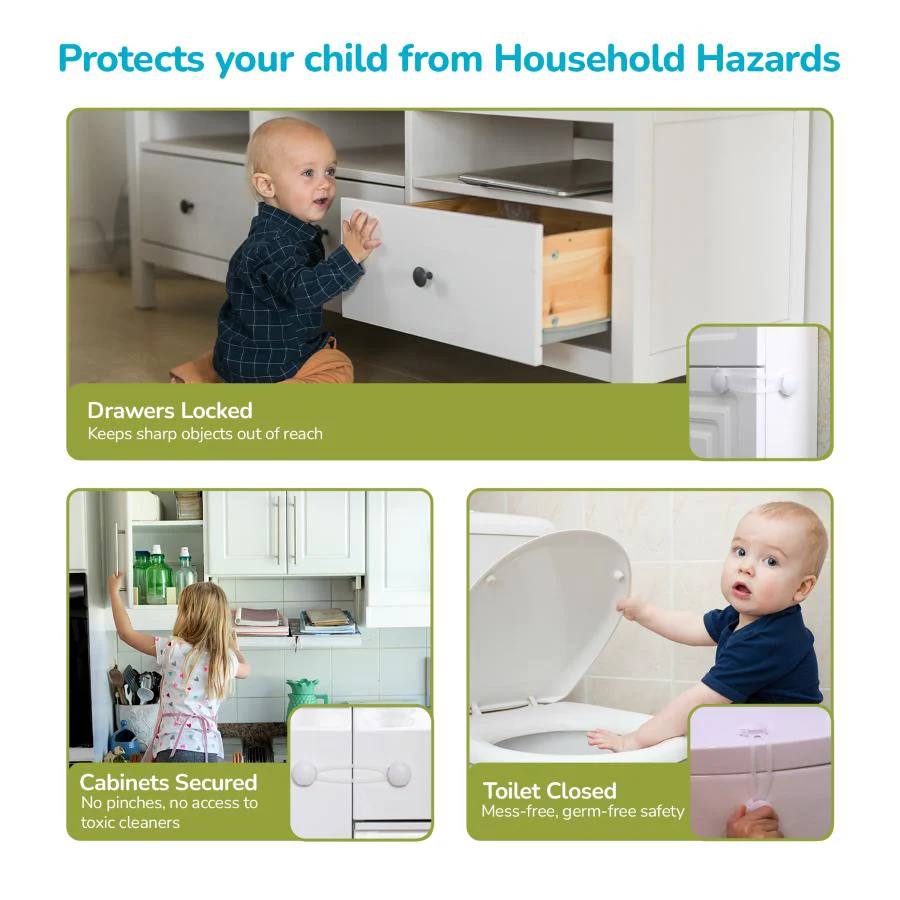 Protector Plus Cabinet Locker Child Safety Cabinet Lock (Pack of 2) - White - Image 2