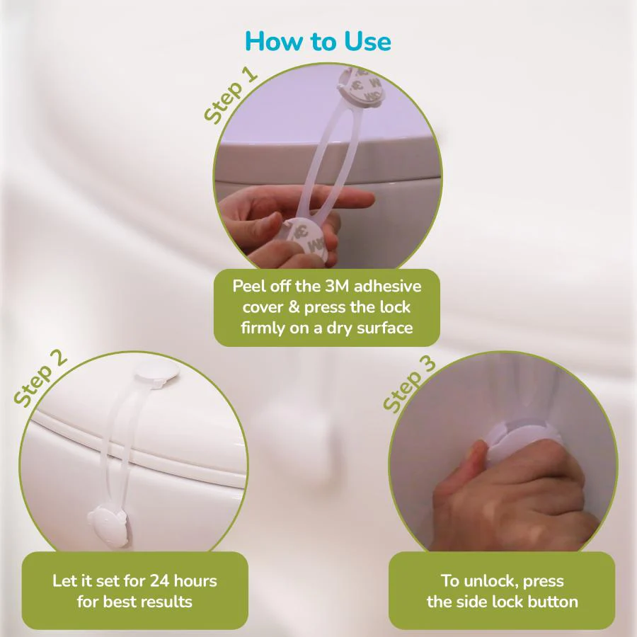 Protector Plus Cabinet Locker Child Safety Cabinet Lock (Pack of 2) - White - Image 3