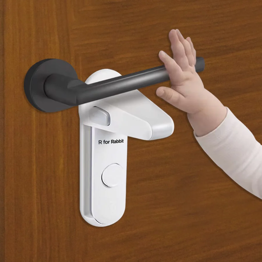 Protector Plus Door Handle Stopper – Child Safety Lock for Door Levers - White