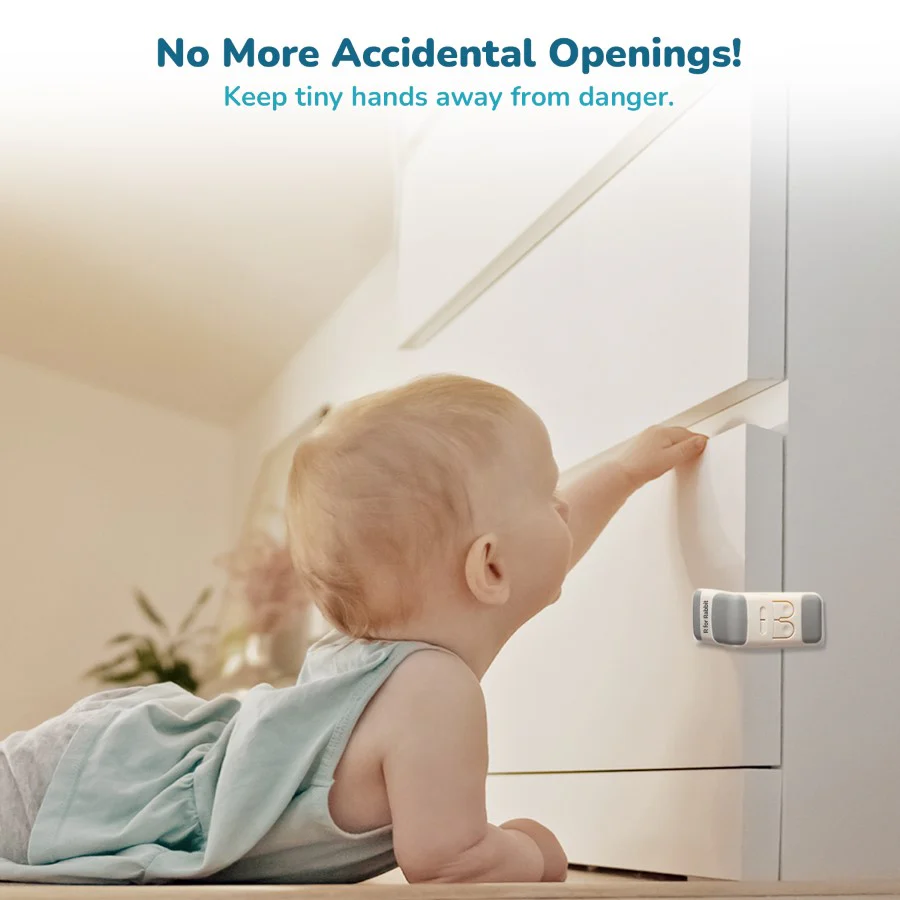 Protector Plus Drawer Locker Baby Safety Lock for Drawers - Grey - Image 2
