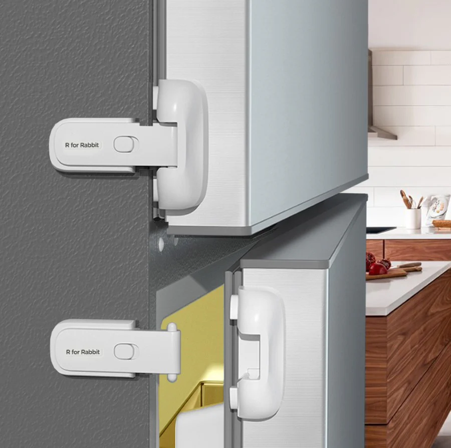 Protector Plus Fridge Locker Baby Safety Fridge Lock with 3M Adhesive - White
