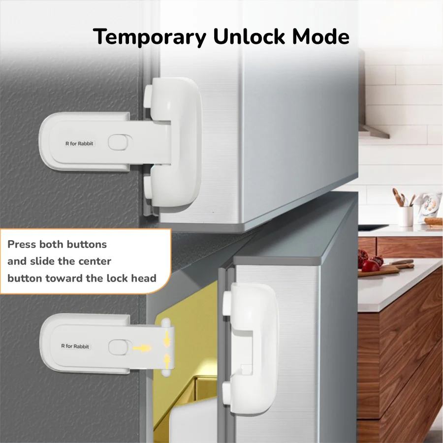Protector Plus Fridge Locker Baby Safety Fridge Lock with 3M Adhesive - White - Image 5