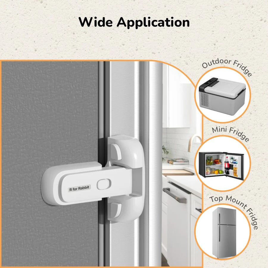 Protector Plus Fridge Locker Baby Safety Fridge Lock with 3M Adhesive - White - Image 7
