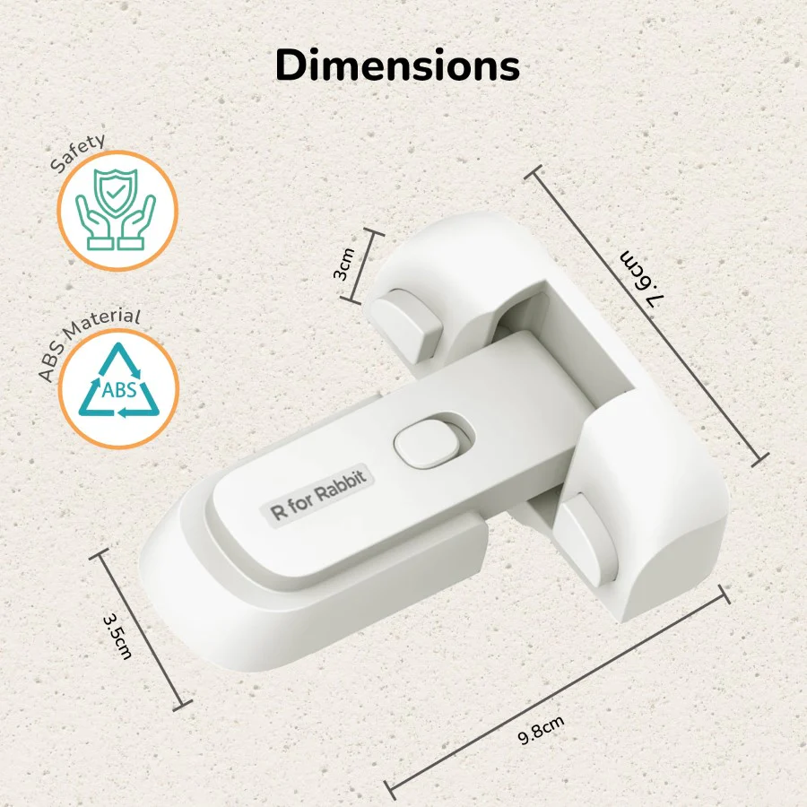 Protector Plus Fridge Locker Baby Safety Fridge Lock with 3M Adhesive - White - Image 8