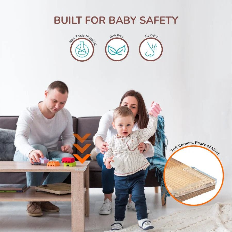 Protector Plus Safe-Edge Cushion Guards Baby Edge Protector With Long-Lasting 3M Adhesive - White - Image 7