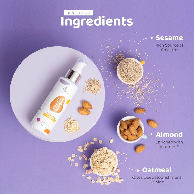 Pure & Beyond Cold Pressed Almond & Seasame Oil for Hair & Massage - Image 11