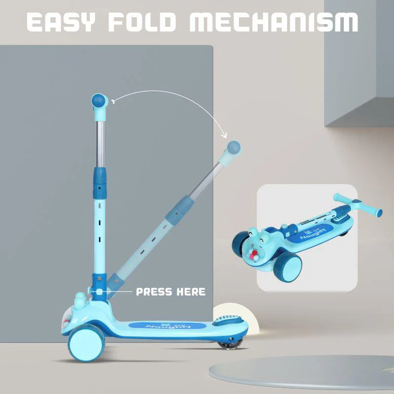 Road Runner Hopper Scooter For Kids With PU LED Wheels - Blue - Image 3