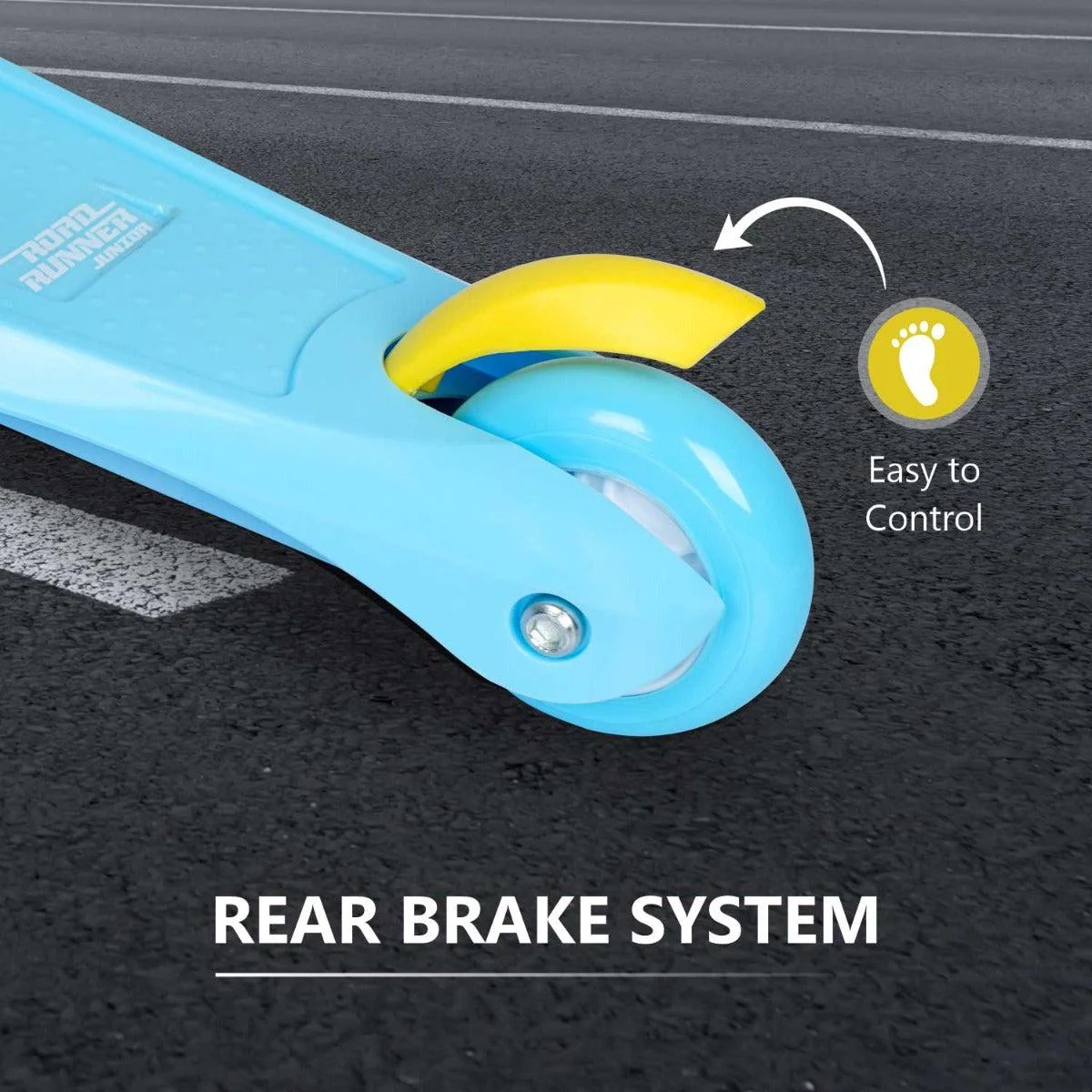 Road Runner Junior Scooter - 3 Level Height Adjustment, Anti Slip Deck - Blue - Image 5