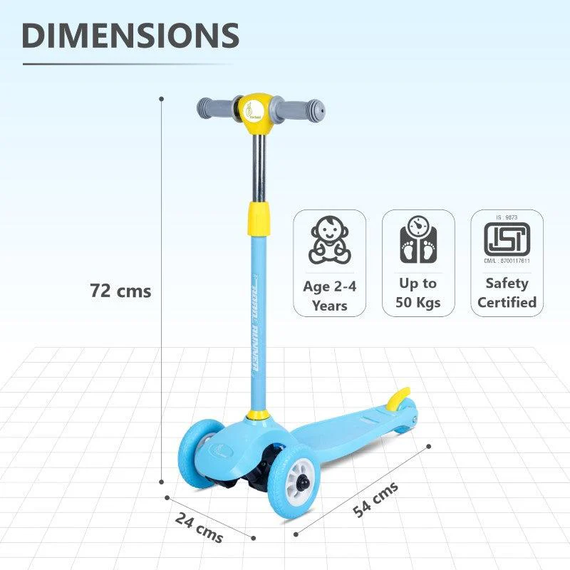 Road Runner Junior Scooter - 3 Level Height Adjustment, Anti Slip Deck - Blue - Image 7