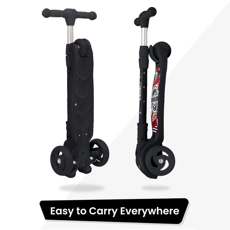 Road Runner Scooter For Kids - PU LED Wheels, 4 Level Height Adjustment, Anti Slip Deck, Safety Certified, 3-Wheel scooter, Easy use, 3-7years - Black - Image 8