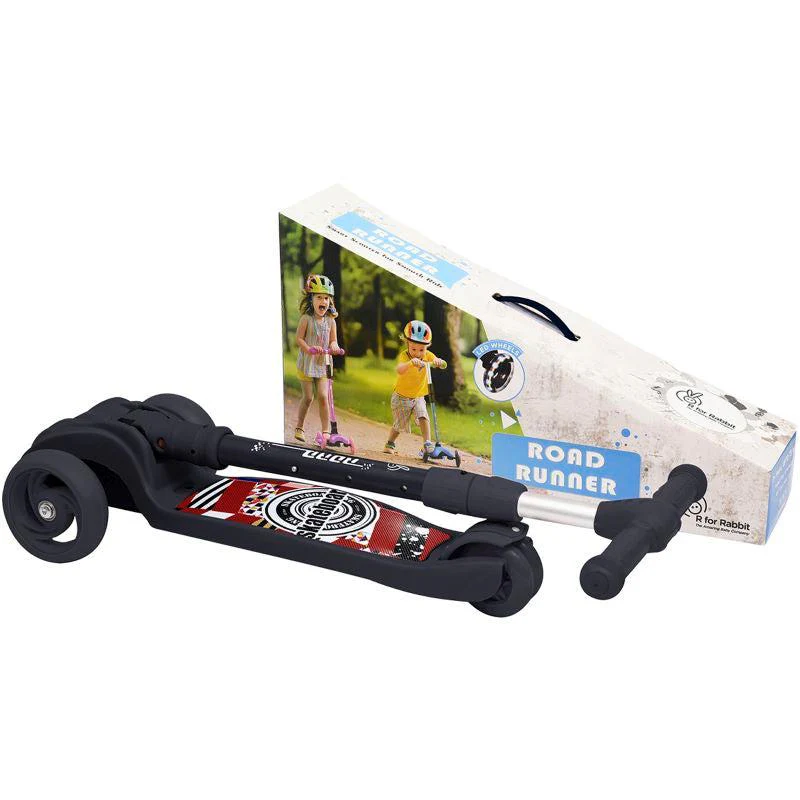 Road Runner Scooter For Kids - PU LED Wheels, 4 Level Height Adjustment, Anti Slip Deck, Safety Certified, 3-Wheel scooter, Easy use, 3-7years - Black - Image 9
