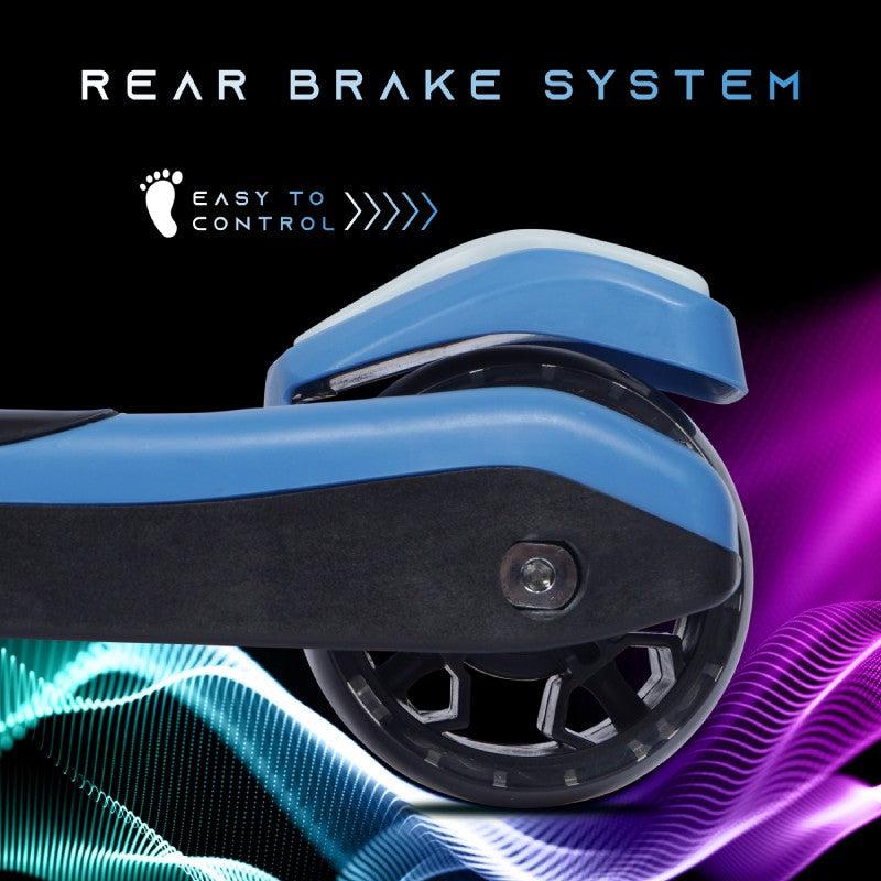 Road Runner Racer Scooter - PU LED Wheels, 4 Level Height Adjustment, Anti Slip Deck - Blue Black - Image 5