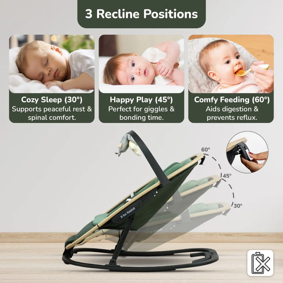 Rock N Nap Bliss – Lightweight Baby Sleeper & Rocker Soft, Safe & Travel-Friendly - Olive Green - Image 4