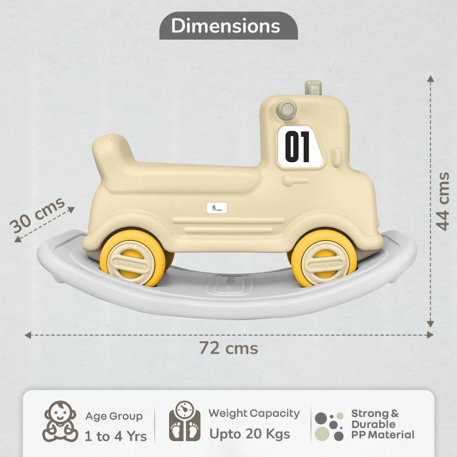 Rock N Ride 3-in-1 Balance Board, Ride On & Rocker for Kids (1-4 Years) - Beige Grey - Image 9
