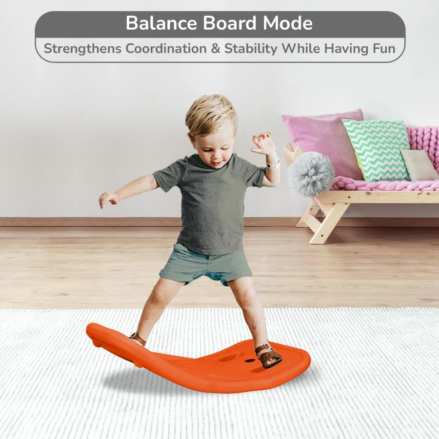 Rock N Ride 3-in-1 Balance Board, Ride On & Rocker for Kids (1-4 Years) - Blue Orange - Image 5