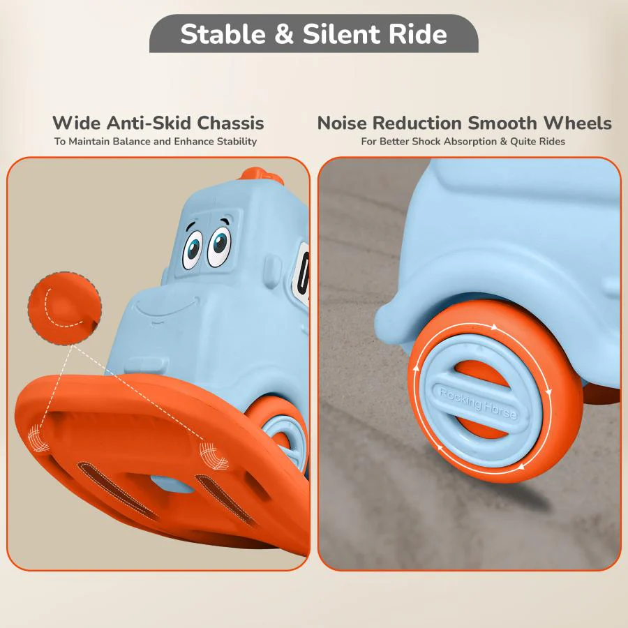 Rock N Ride 3-in-1 Balance Board, Ride On & Rocker for Kids (1-4 Years) - Blue Orange - Image 6