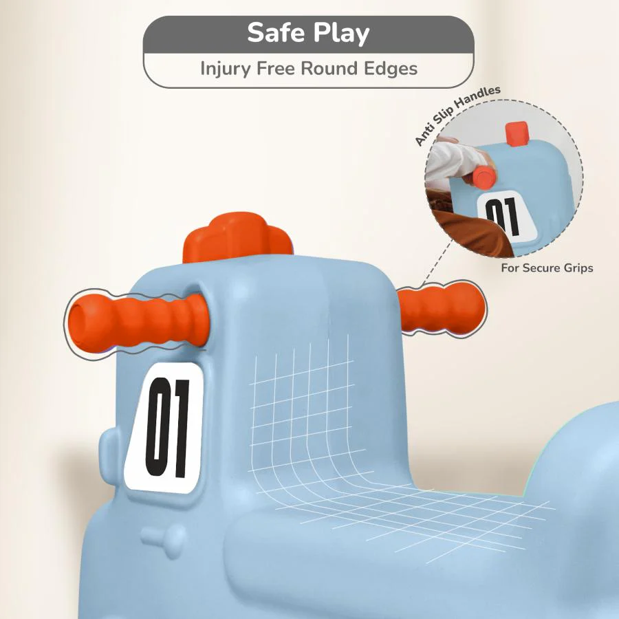 Rock N Ride 3-in-1 Balance Board, Ride On & Rocker for Kids (1-4 Years) - Blue Orange - Image 7