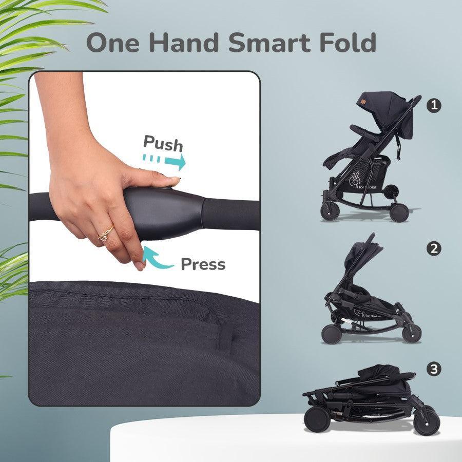 Rock N Roll 2 In 1 Baby Stroller Cum Rocker With Personalized Name Plate - Black - Image 4