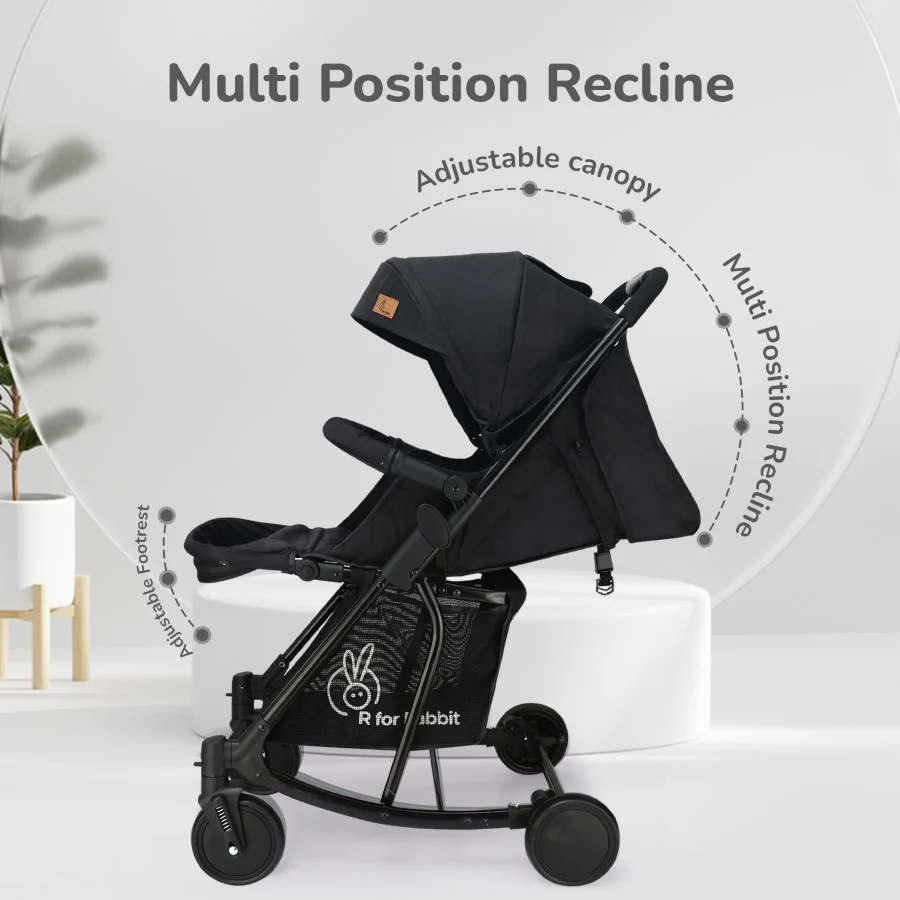 Rock N Roll 2 In 1 Baby Stroller Cum Rocker With Personalized Name Plate - Black - Image 8