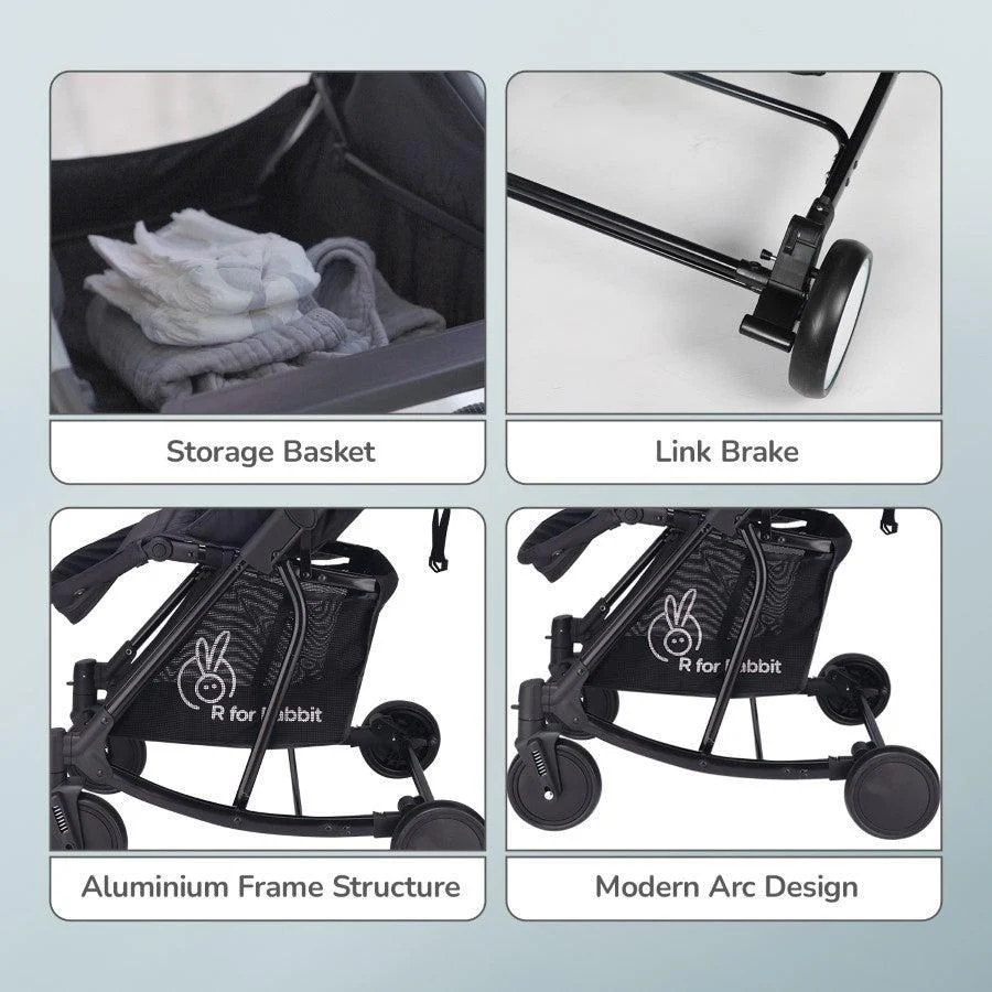 Rock N Roll 2 In 1 Baby Stroller Cum Rocker With Personalized Name Plate - Black - Image 9
