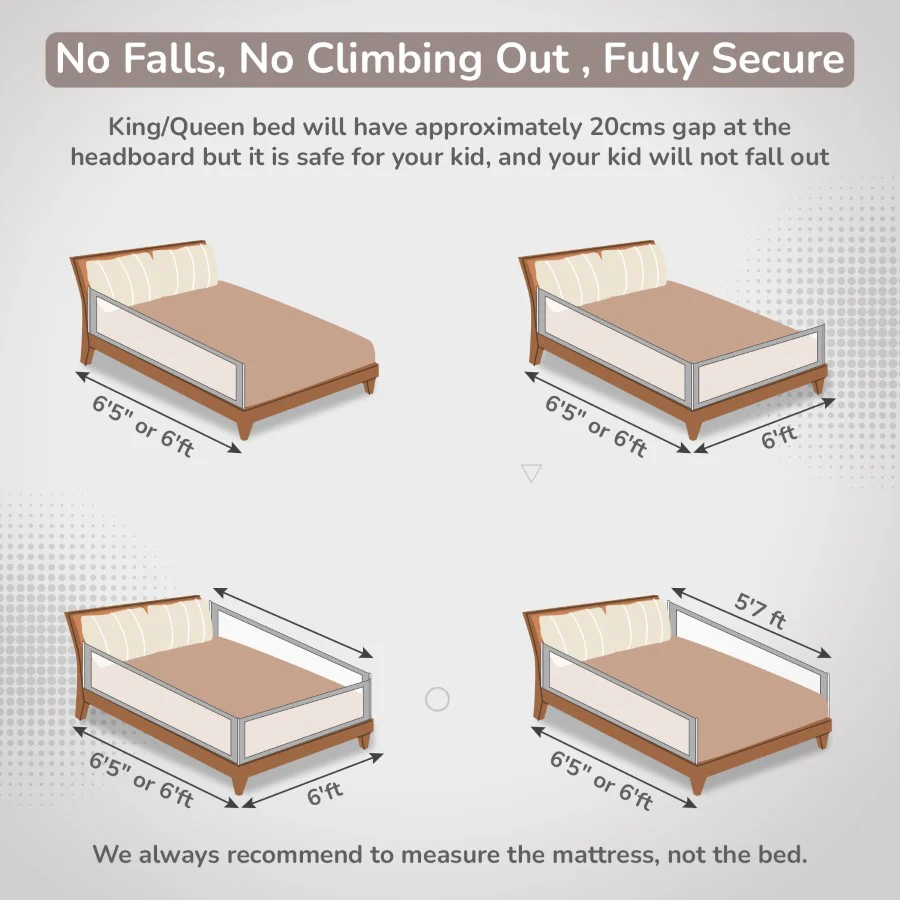 Safari Bed Rail for Baby Easy Install, Anti-Fall Safeguard for Toddler Safety - Blue - Image 8