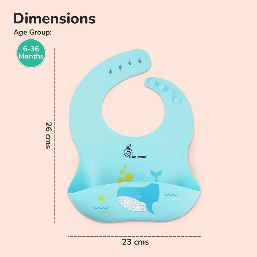 Safari Silicone Bib For Baby Comfortable Soft And Built-in Food Pocket - Lake Blue - Image 8