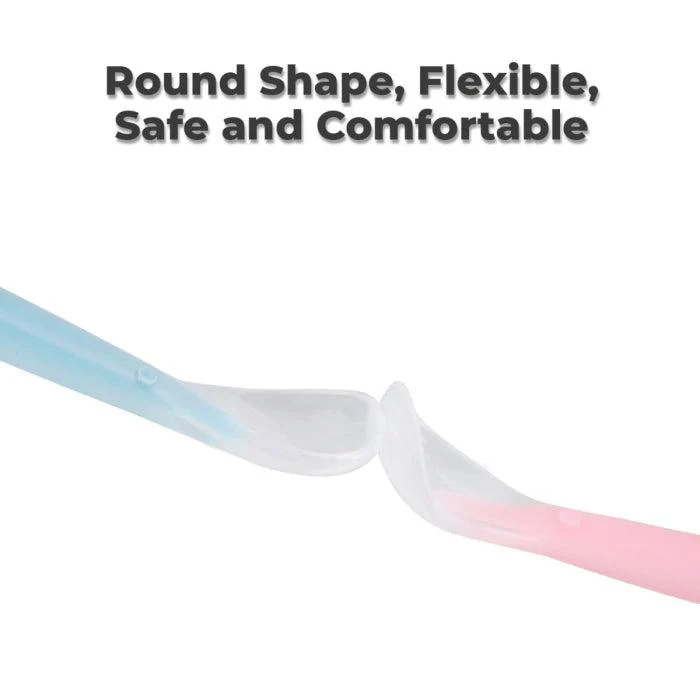 Safe Feed Silicone Baby Spoon Set - Blue Pink - Image 6