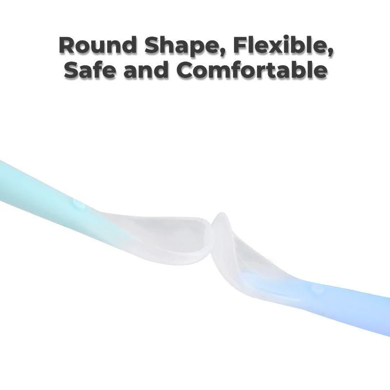 Safe Feed Silicone Baby Spoon Set - Lake Blue - Image 6