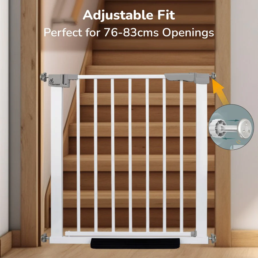 Safeguard Baby Safety Gate for Kids with Two-Way Auto-Close, No-Drill, Retractable Design & Adjustable Lock - White - Image 7