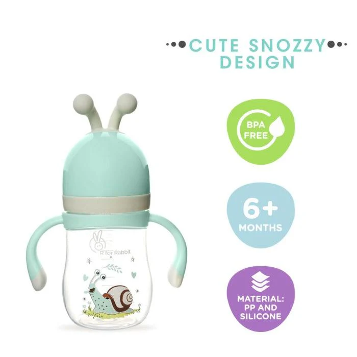 Snozzy Baby Spout Sippy Cup Bottle 240 ML - Green - Image 7