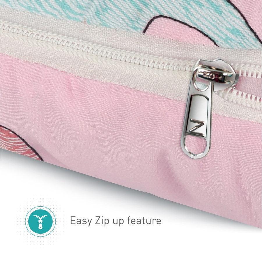 Snuggy Baby Bed - Easy to Carry, Convertible, High Quality Zip, 100% Natural Cotton - Blush Pink - Image 5