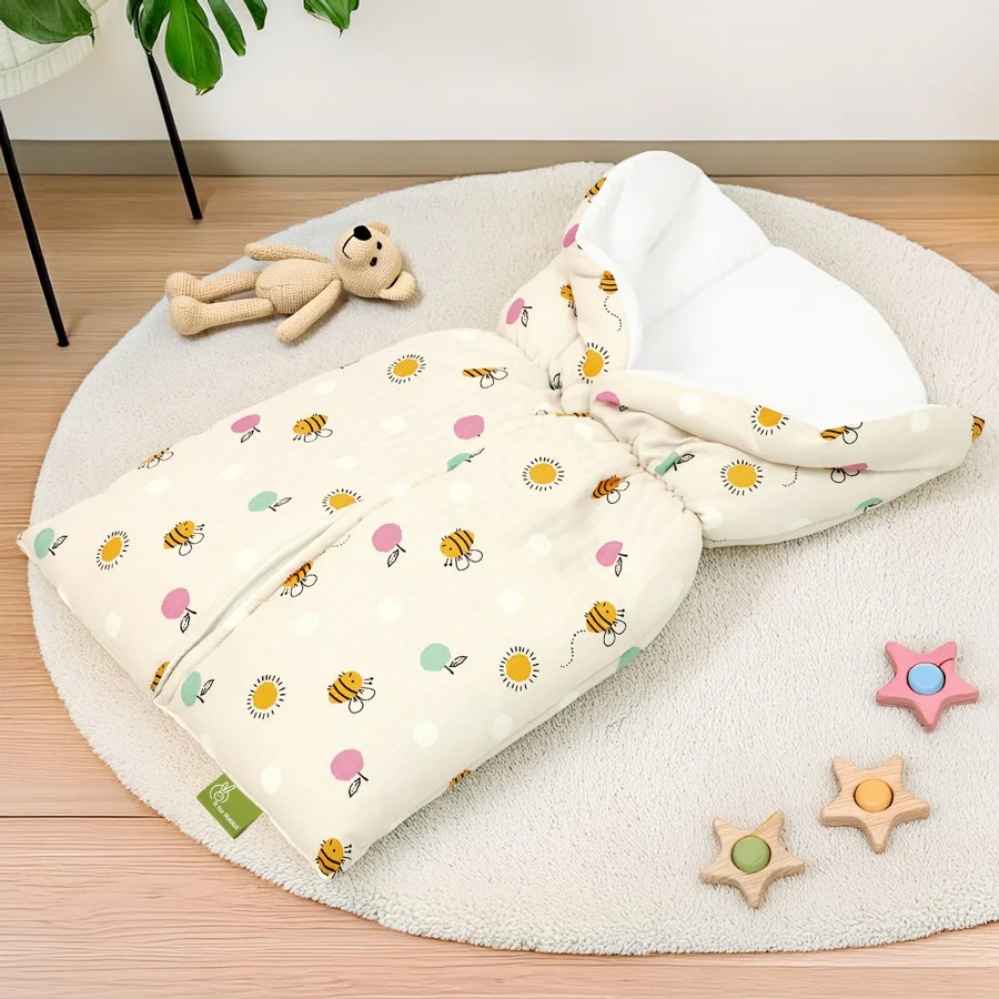 Snuggy Bliss 100% Muslin Cotton Baby Bedding for Newborns (0–6 Months) - Honey Beige