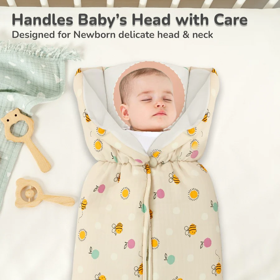 Snuggy Bliss 100% Muslin Cotton Baby Bedding for Newborns (0–6 Months) - Honey Beige - Image 6