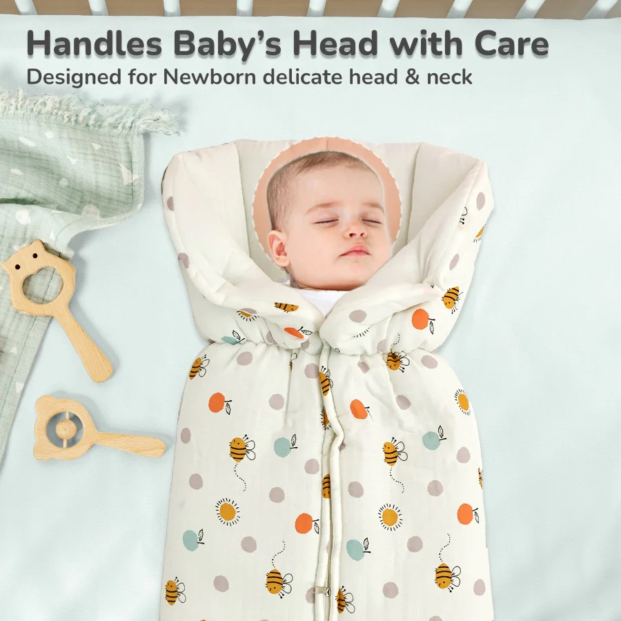 Snuggy Bliss 100% Muslin Cotton Baby Bedding for Newborns (0–6 Months) - Honey White - Image 6