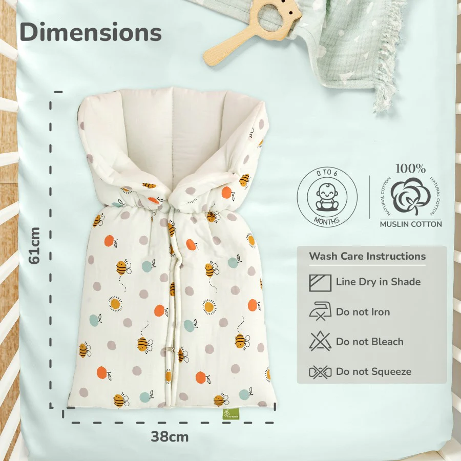 Snuggy Bliss 100% Muslin Cotton Baby Bedding for Newborns (0–6 Months) - Honey White - Image 8