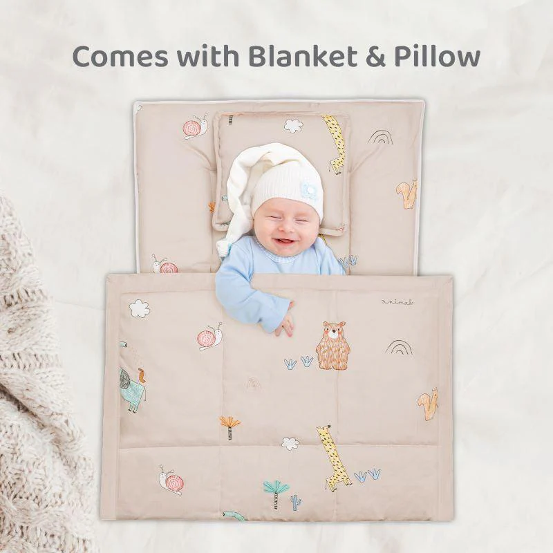Snuggy Cozy Baby Bedding With Blanket & Pillow And Odour Free - Tan Brown - Image 4