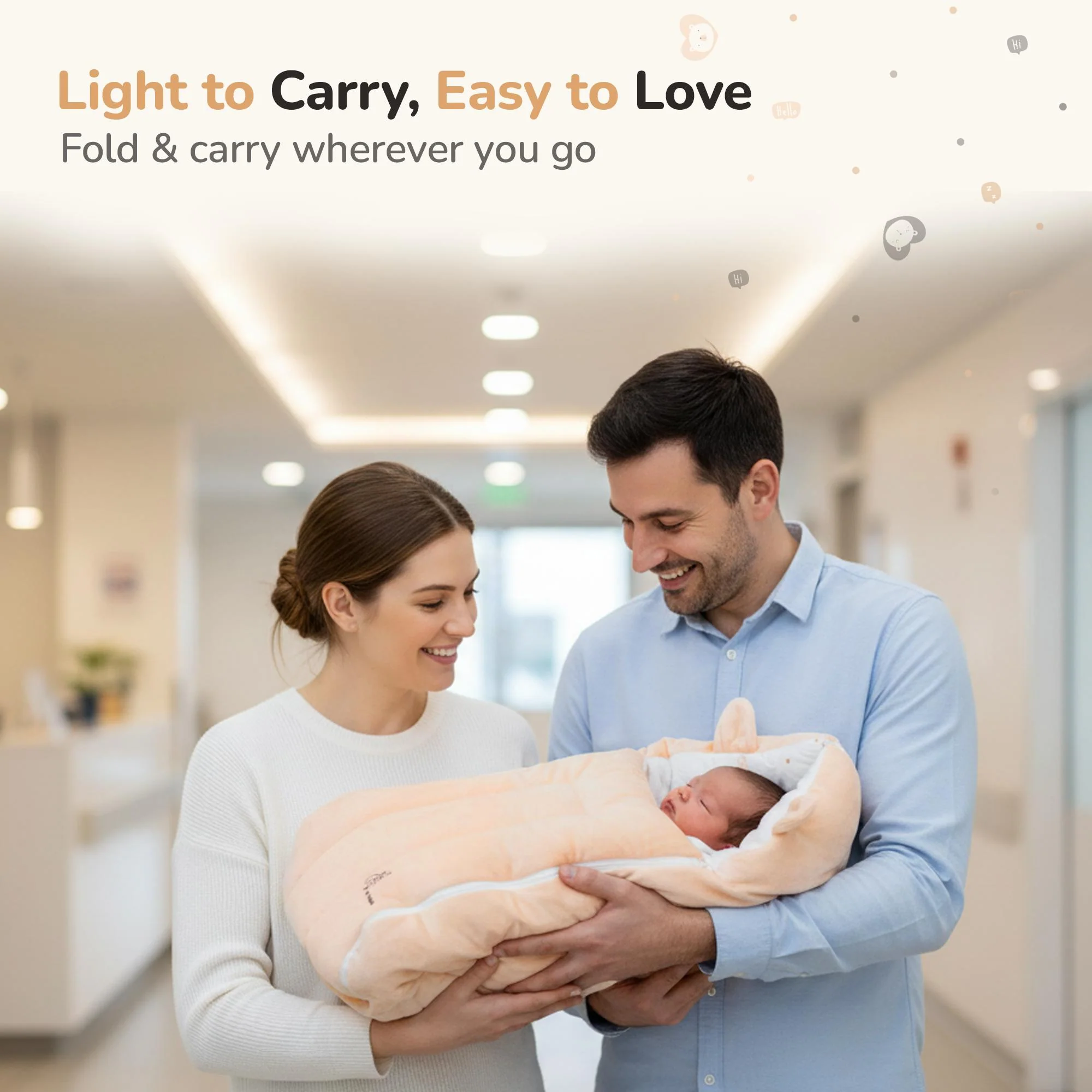 Snuggy Cucoon Baby Nest - Soft, Comfortable & Multi-Purpose Nest for Newborns 0-6 months babies - Teddy Beige - Image 6