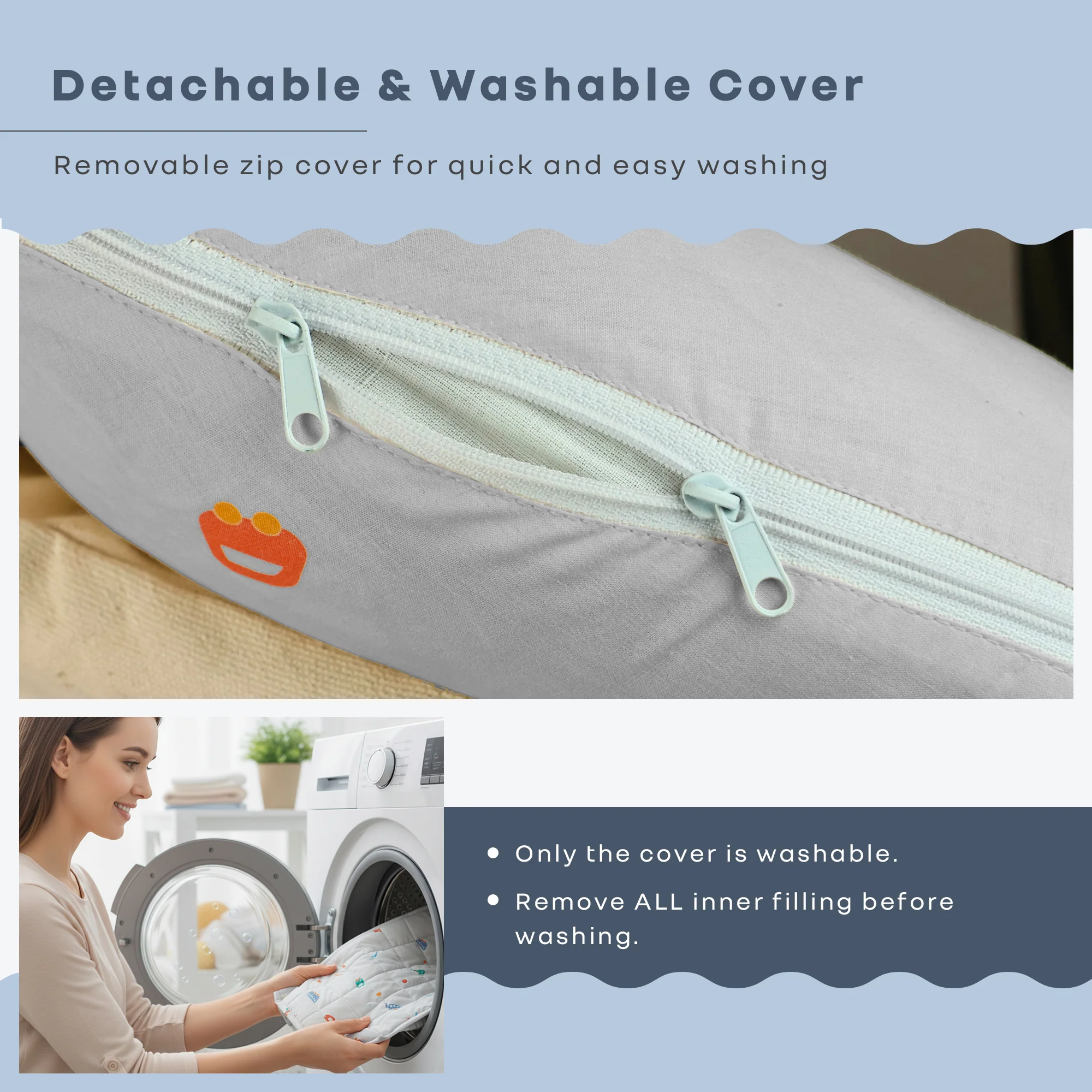 Snuggy Cuddles Newborn Baby Bed - Anti-Roll Baby Nest - 100% Cotton Breathable Lounger - Roadster Grey - Image 7