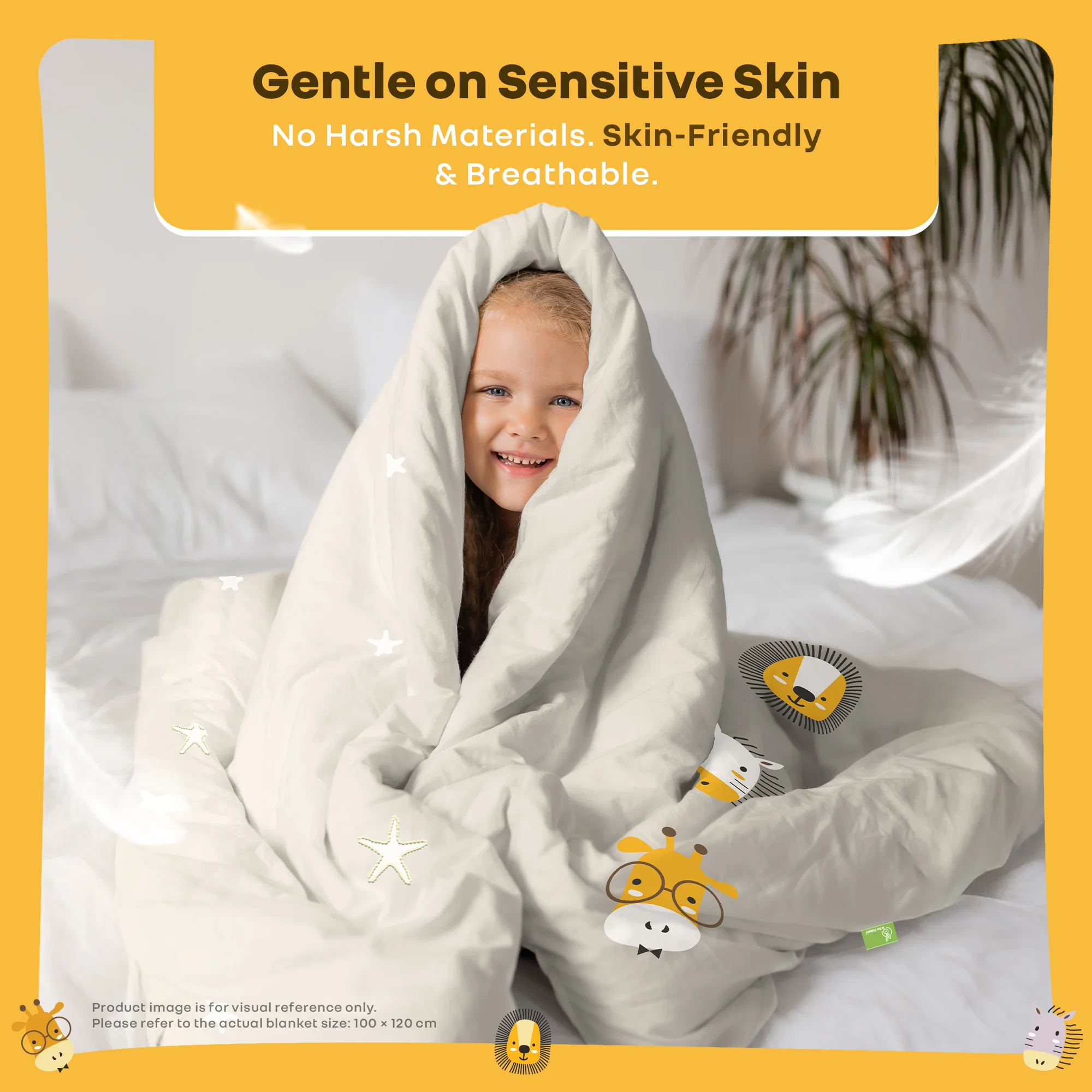 Softkins Baby Comforter 100% Cotton Baby Blanket With Ultra-Soft Dual Side Comfort - Safari Beige - Image 3